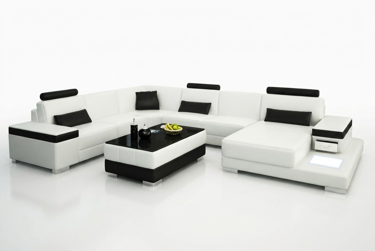 Ledersofa Designer Sofa U Form Wohnlandschaft Couch Polster Ecksofa Garnitur Neu