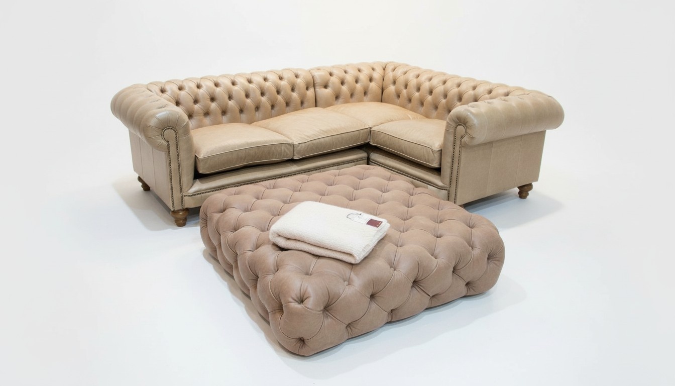 Ledersofa Ecksofa Sofa Couch Polster Chesterfield Eckgarnitur Garnitur Ecke Neu