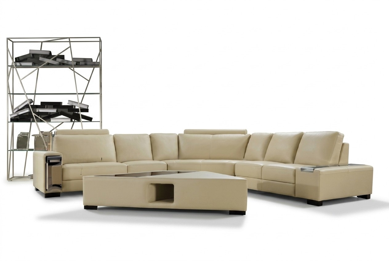 Ledersofa Ecksofa Sofa Couch Design Sitz Polster Garnitur Wohnlandschaft 2348