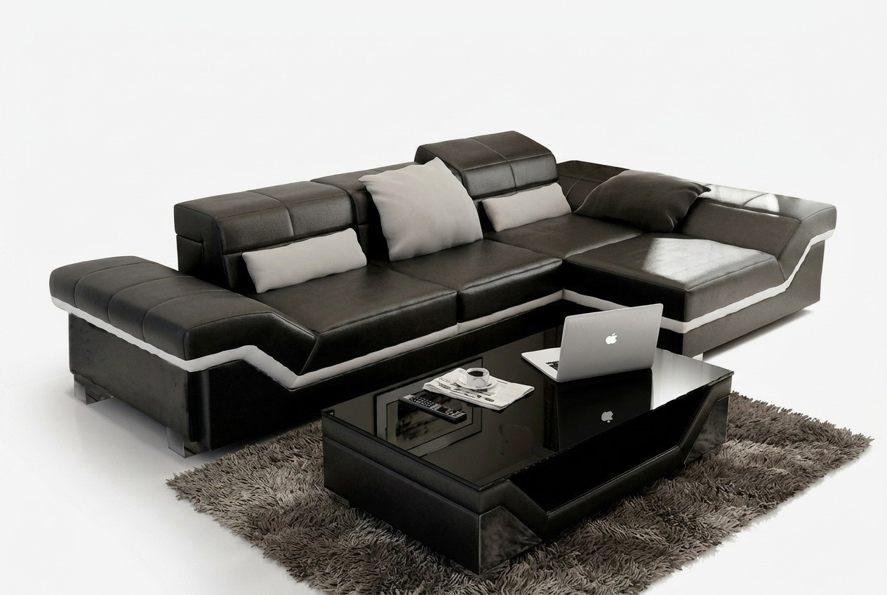 LEDERSOFA ECKSOFA SOFA GARNITUR DESIGNER COUCH WOHNLANDSCHAFT "FARBWAHL" NEU