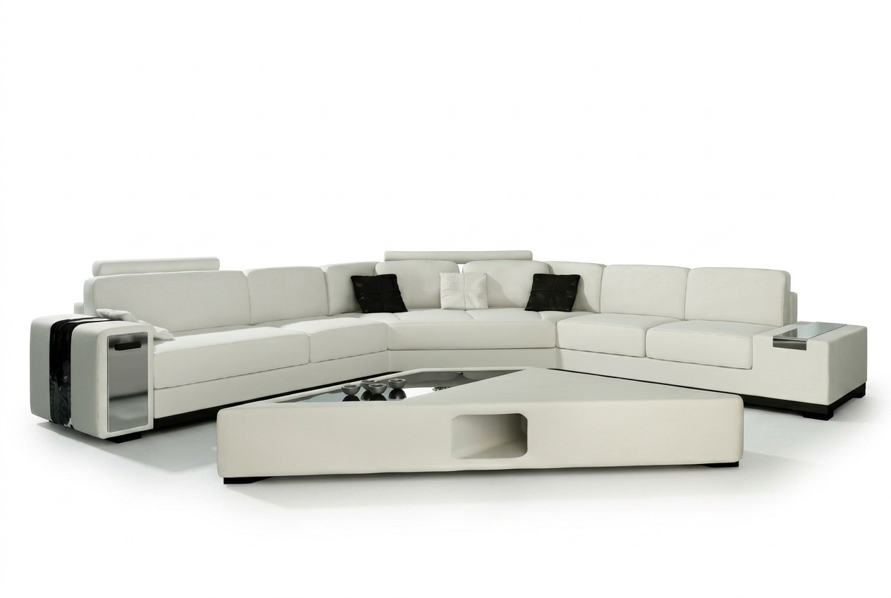 Ledersofa Ecksofa Sofa mit USB,Polster Designer Eckgarnitur Wohnlandschaft Lima