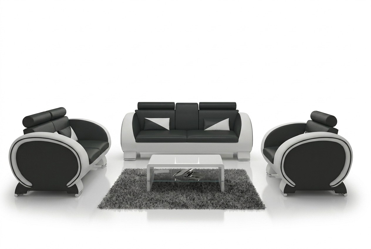 LEDERSOFA LEDERSOFA DESIGNERSOFA GARNITUR 3+1 COUCH POLSTERGARNITUR POLSTER SOFA