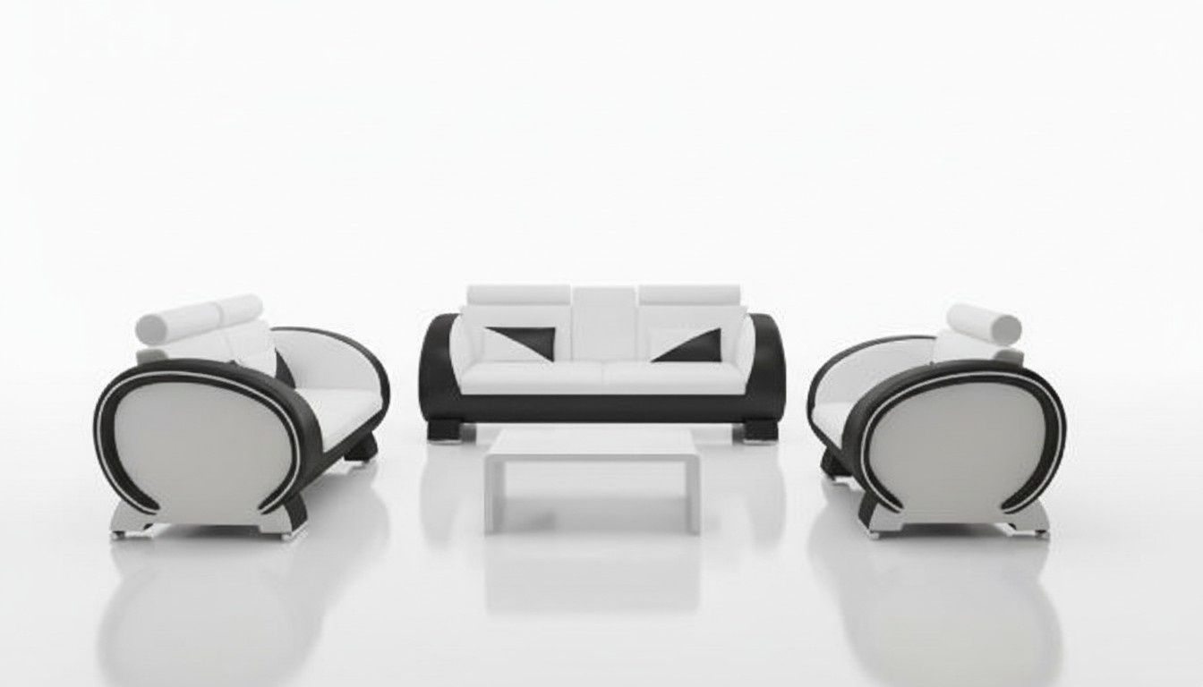 LEDERSOFA mit USB DESIGNERSOFA GARNITUR 3+1 COUCH POLSTERGARNITUR POLSTER SOFA