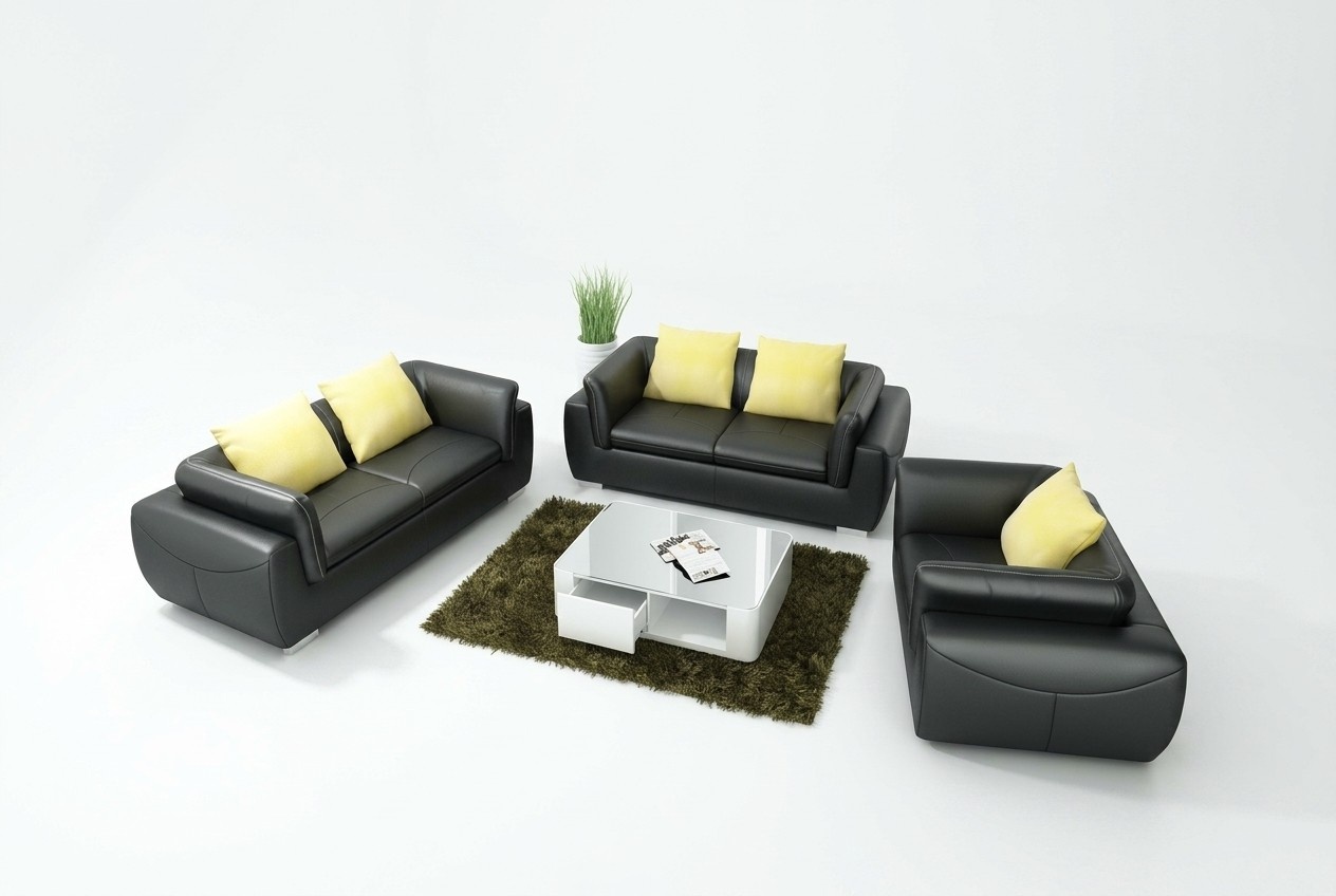 Ledersofa mit USB Wohnlandschaft 3+2+1 Sitzer Garnitur Design Modern Sofa Couch
