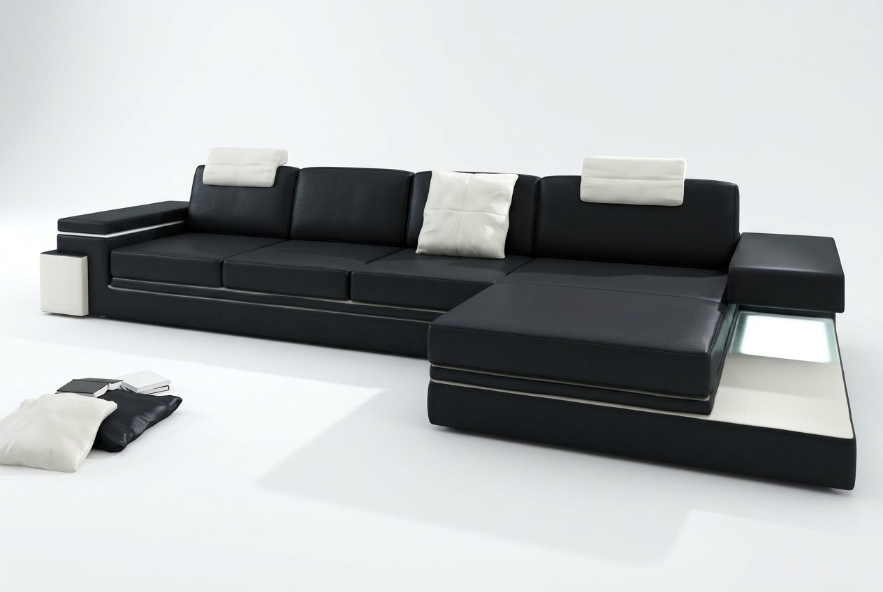 Ledersofa mit USB Wohnlandschaft XXL Ecksofa Bigsofa Design Couch Designersofa