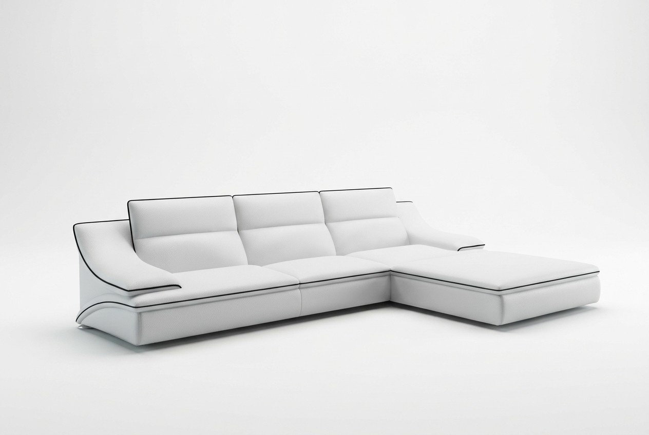 Ledersofa mit USB,Wohnlandschaft Ecksofa Eck Garnitur Design Modern Sofa A1160C