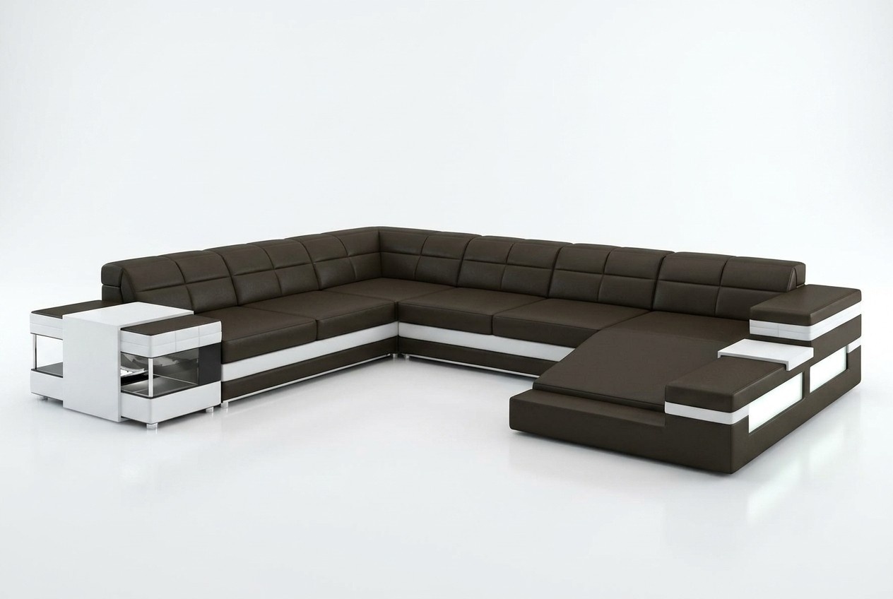 Ledersofa Sofa Couch Polster Ecke Wohnlandschaft Ecksofa Design Leder PH3006 Neu