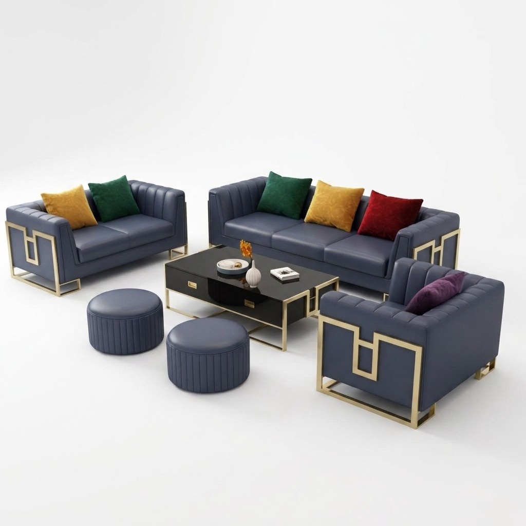 Ledersofa Sofagarnitur 3+2 Sitzer Set Garnitur Polstersofa Couch Sofa Couch Neu !