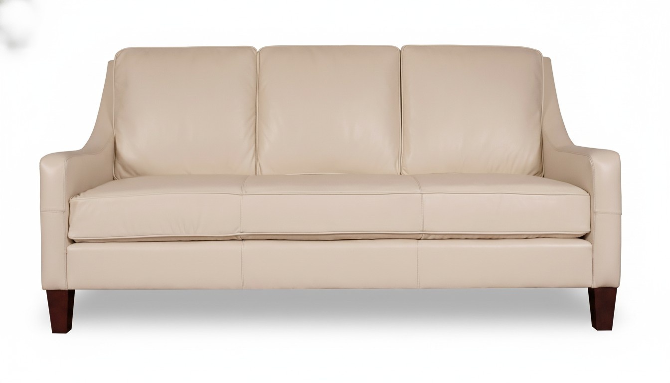Ledersofa Textil Stoff 3 Sitzer Couch Designer Sitz Polster Garnitur Beige