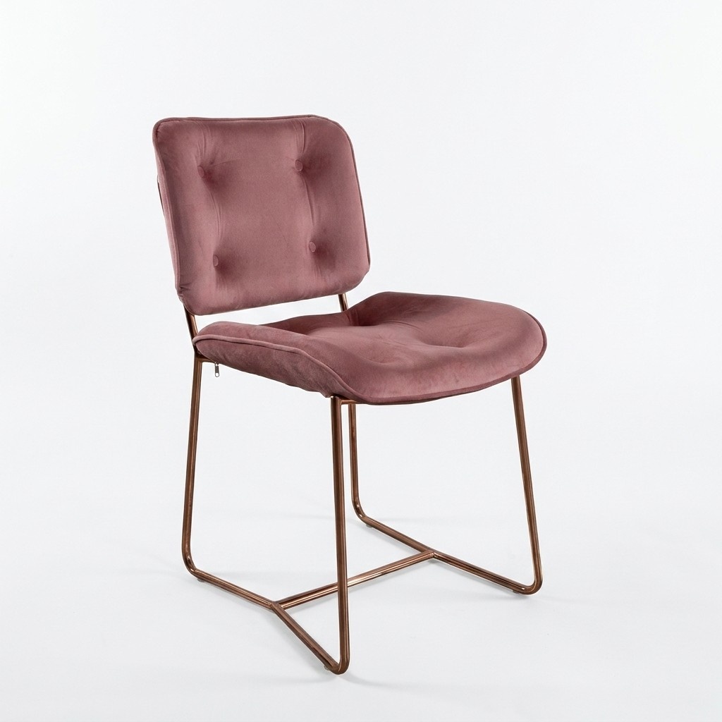 Lehnstühle Lehnstuhl Einsitzer Stuhl Polster Design Rosa Möbel Textil