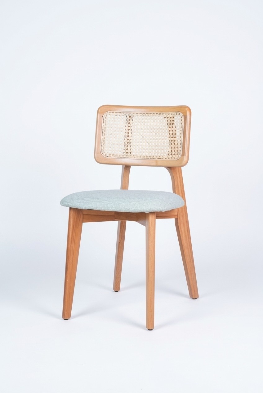 Lehnstuhl Stuhl Moderne Polsterstuhl Design Beige Holz Esszimmer Luxus Möbel