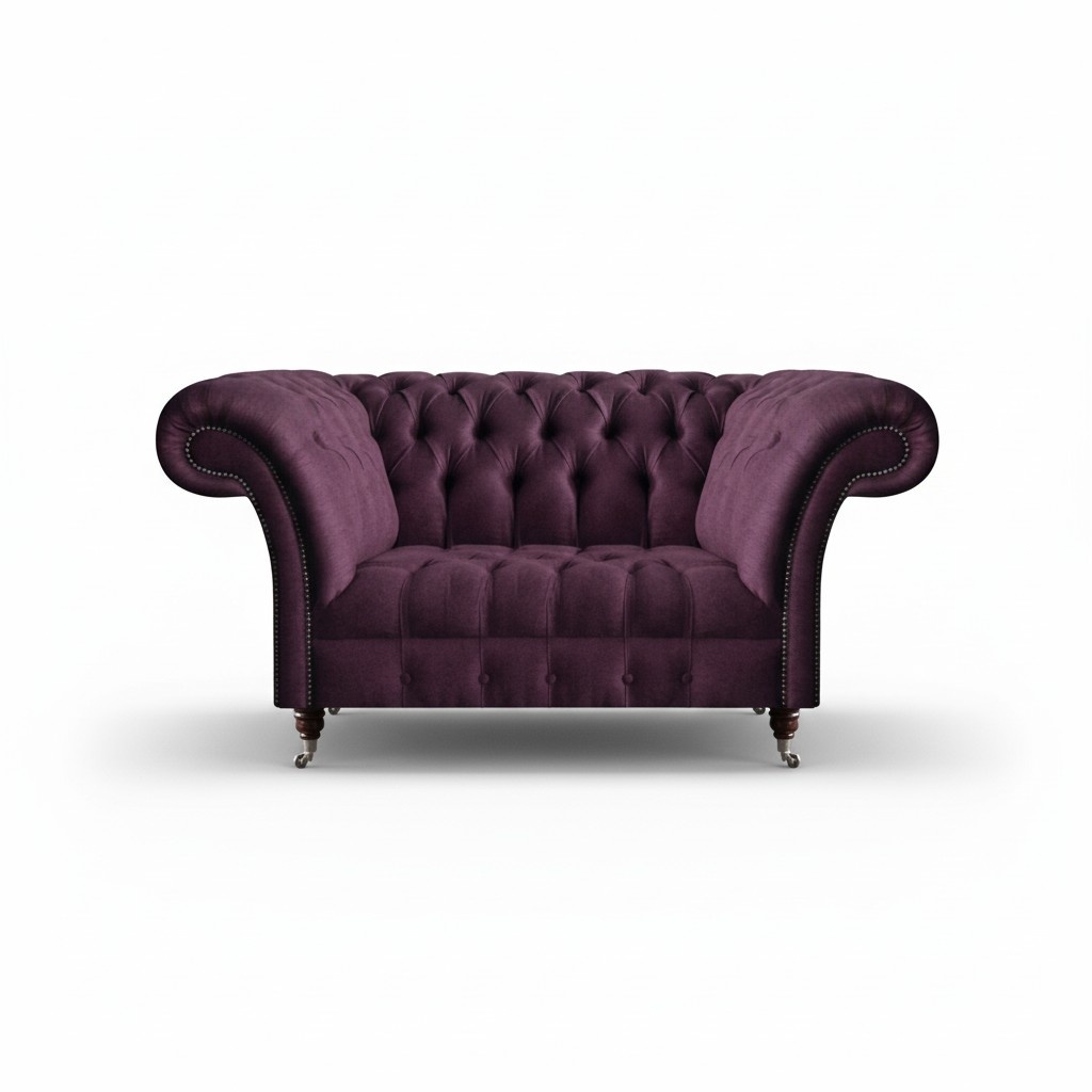 Lila Chesterfield Polstersofa Wohnzimmer Designer Zweisitzer Edle Couch