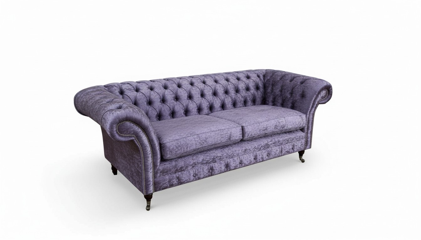 Lila Polster Sitz Couch 3 Sitzer Garnitur Sofa Sofas Couchen Samt Dreisitzer Neu