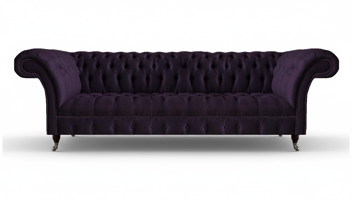 Lila Sofa Viersitzer Couch Polstermöbel Wohnzimmer Einrichtung Chesterfield
