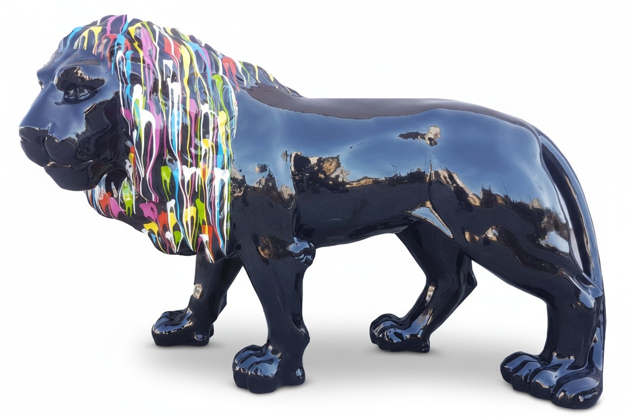 Löwe Figur Statue Design Skulptur Dekoration 140 cm Außen Abstrakt