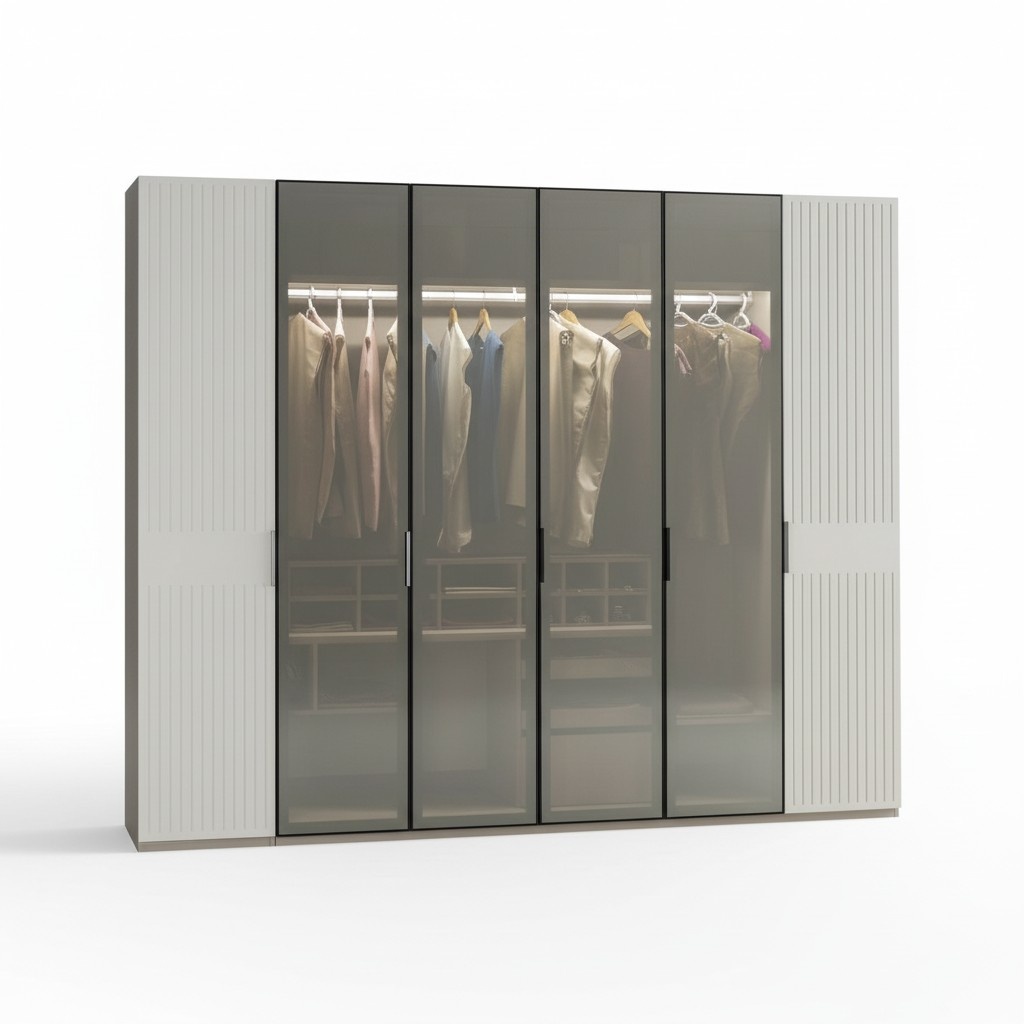 Loft Kleiderschrank Luxus Schlafzimmer Holz Schrank Glasschrank Möbel Design