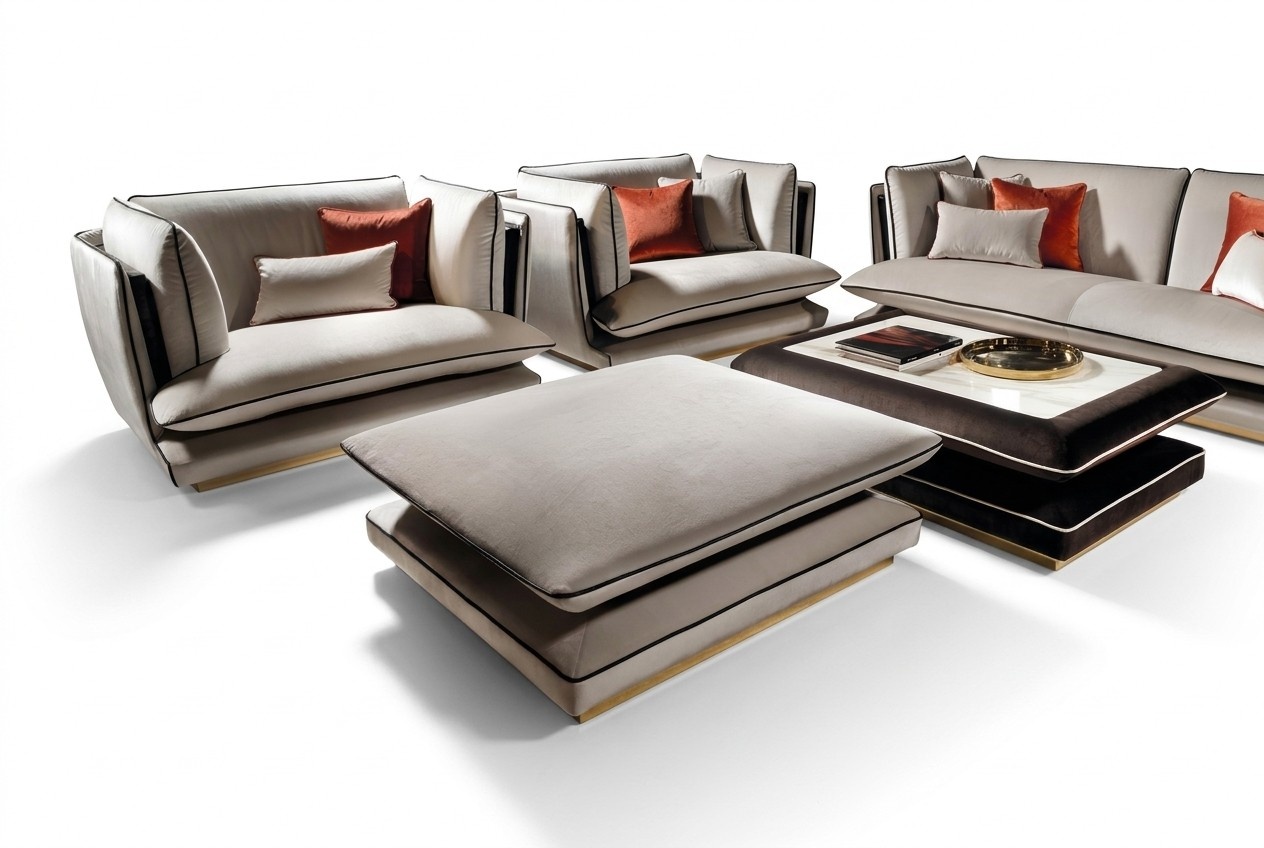 Lounge Hocker Club Fußhocker Ottomane Pufa Textil Ottoman Designer arredoclassic