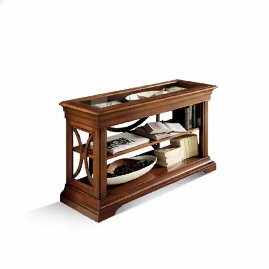 Lowboard Echtholz Büro Schrank Regale Schränke Bücherschrank Massiv