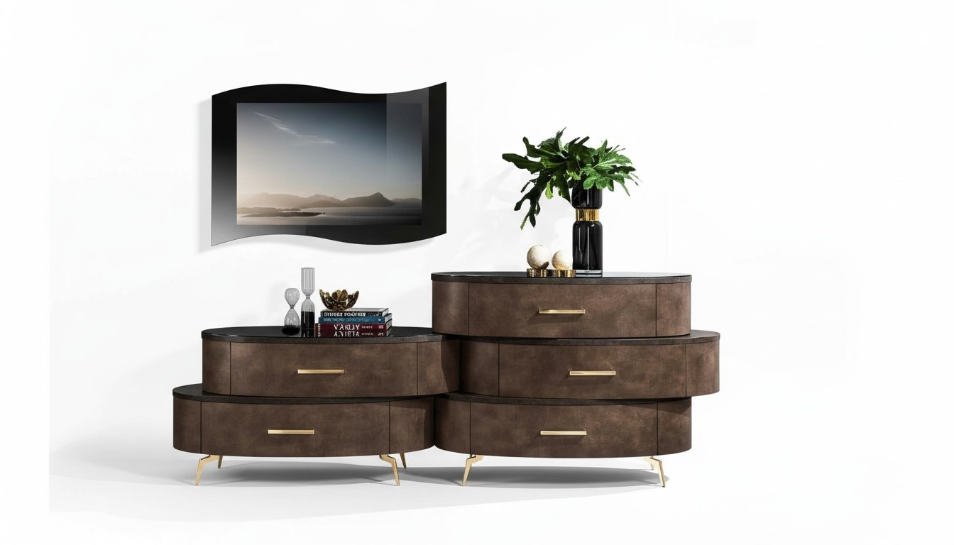 Lowboard rtv tv Schrank Tisch Wohnzimmer Kommode Sideboard Holz Modern Möbel