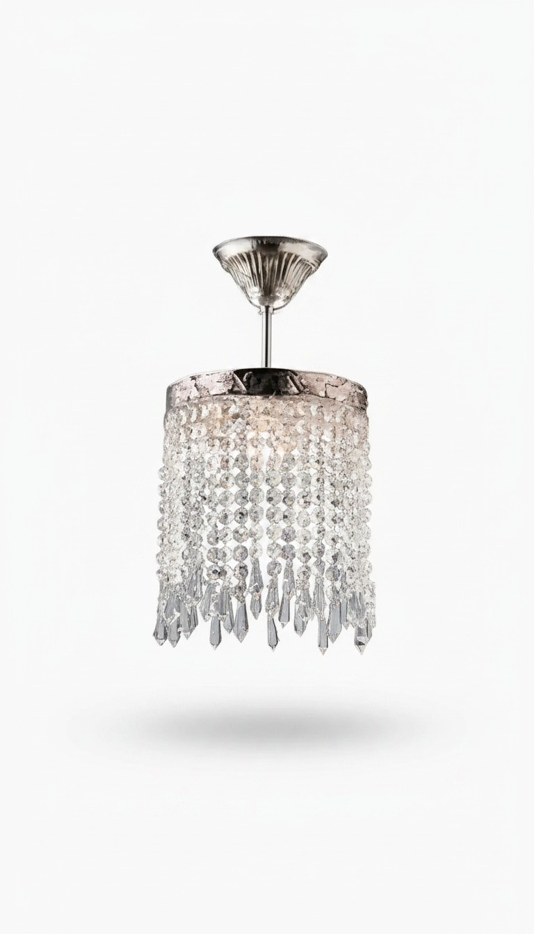Lüster Deckenleuchter Kronleuchter Silber Deckenlampe Kristall Lampe