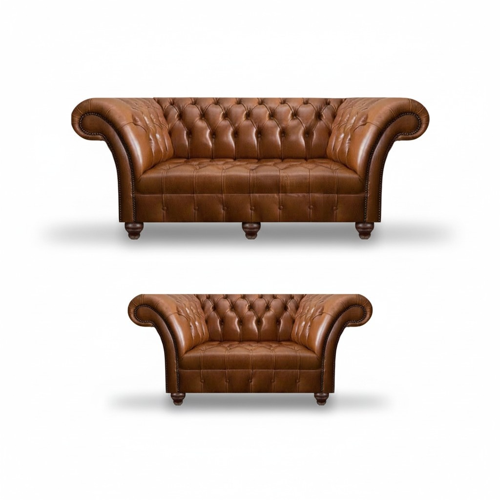 Luxuriöse Braune Leder Couchgarnitur Designer Sitzmöbel 3-Sitzer Couch