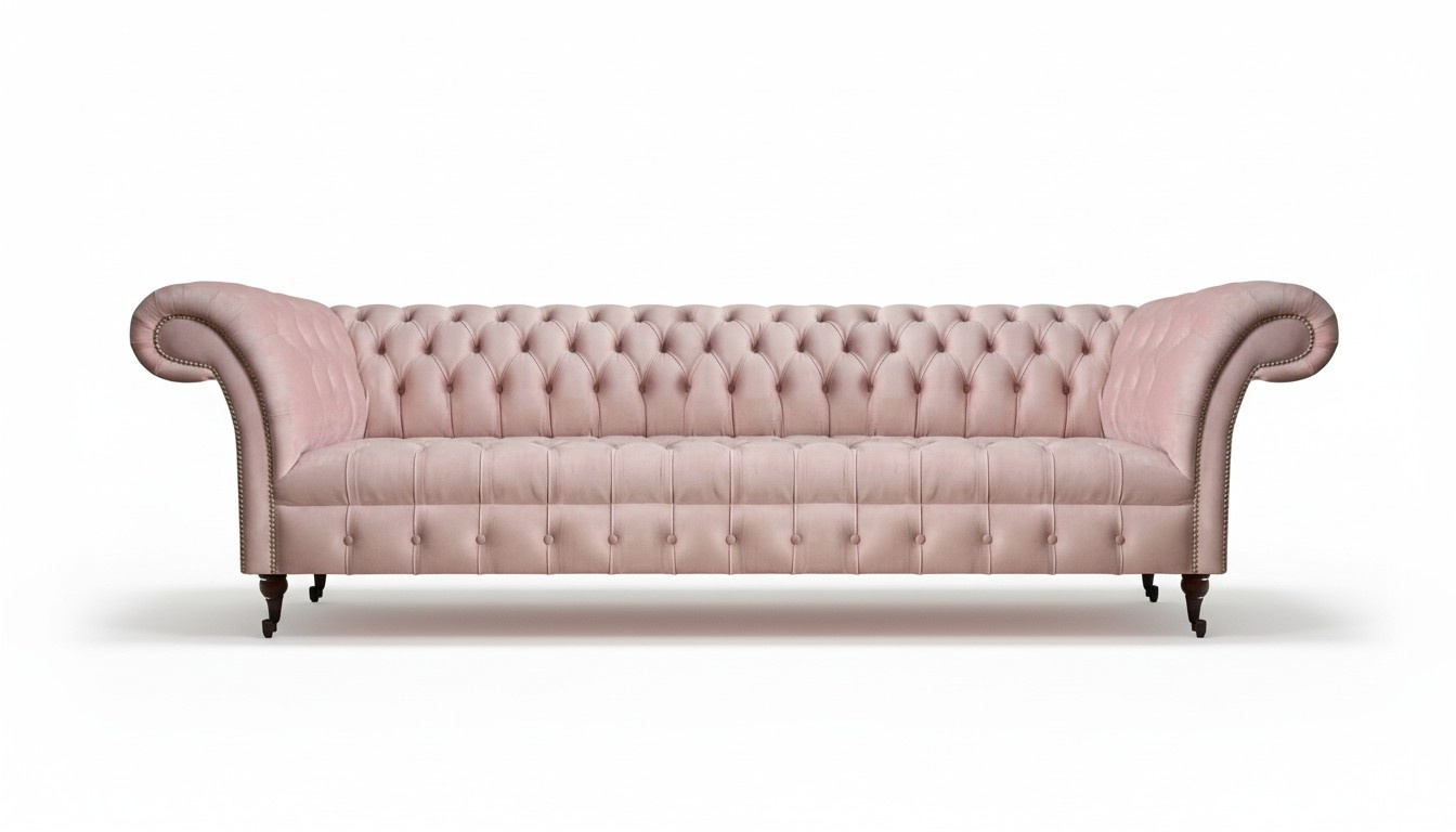 Luxuriöse Chesterfield Rosa Sofa Designer Wohnzimmer Polstercouchen