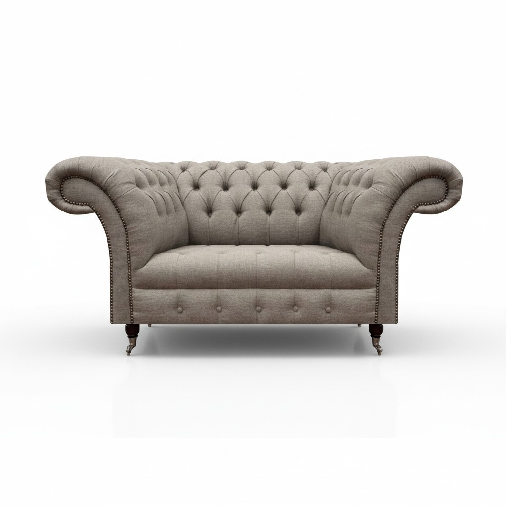 Luxuriöse Grau Polstermöbel Zweisitzer Sofa Couch Textil Wohnzimmer