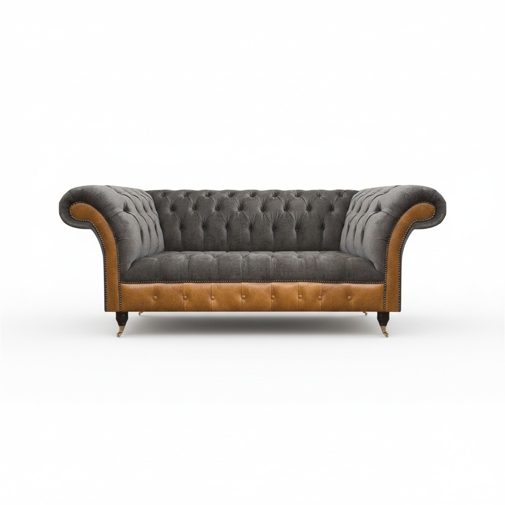 Luxuriöse Graue Chesterfield Sitzmöbel Wohnzimmer Couchen Edle Sofas