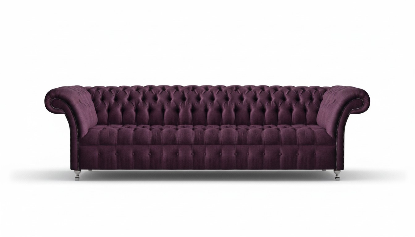 Luxuriöse Lila Chesterfield Couch Moderner Viersitzer Wohnzimmer Möbel