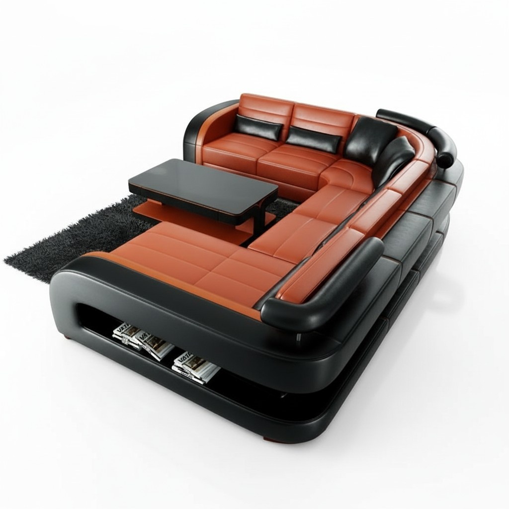 Luxuriöse Wohnzimmer Eckgarnitur Ecksofa Eckcouch Sofa Polster Ecke Couch Leder