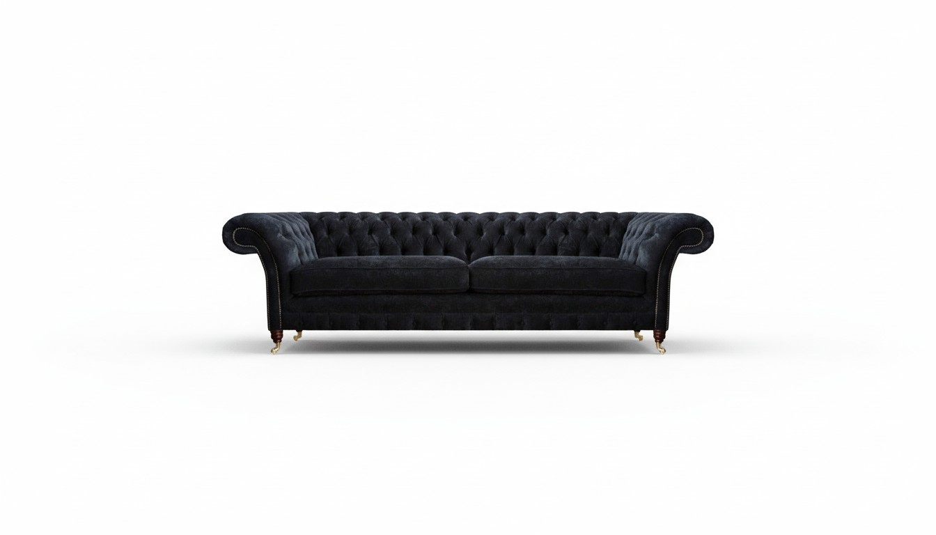 Luxuriöser Chesterfield Polster Zweisitzer Designer Stoffcouchen Möbel