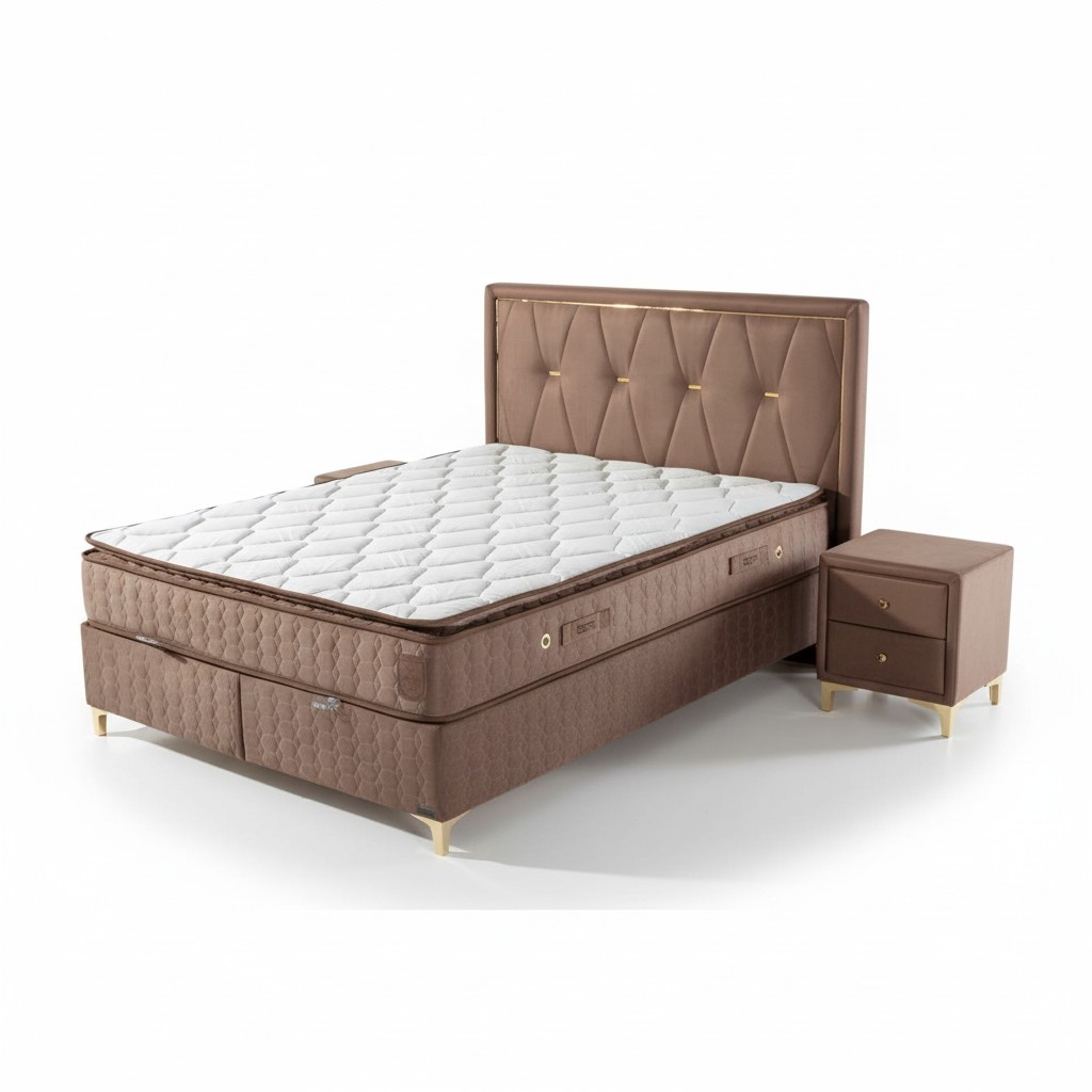 Luxuriöses Boxspringbett Elegantes Kopfteil für höchsten Komfort und Stil