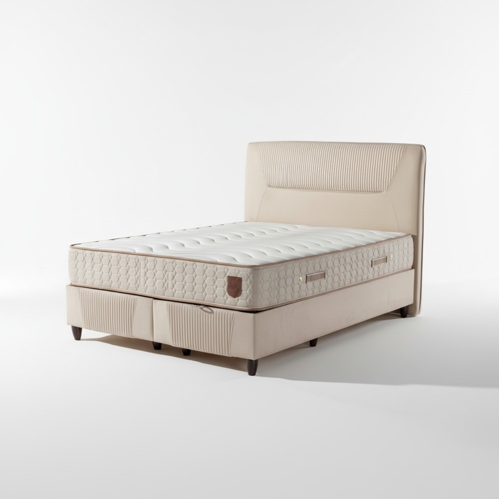 Luxuriöses Boxspringbett mit eleganter Struktur Modernes Design für Komfort