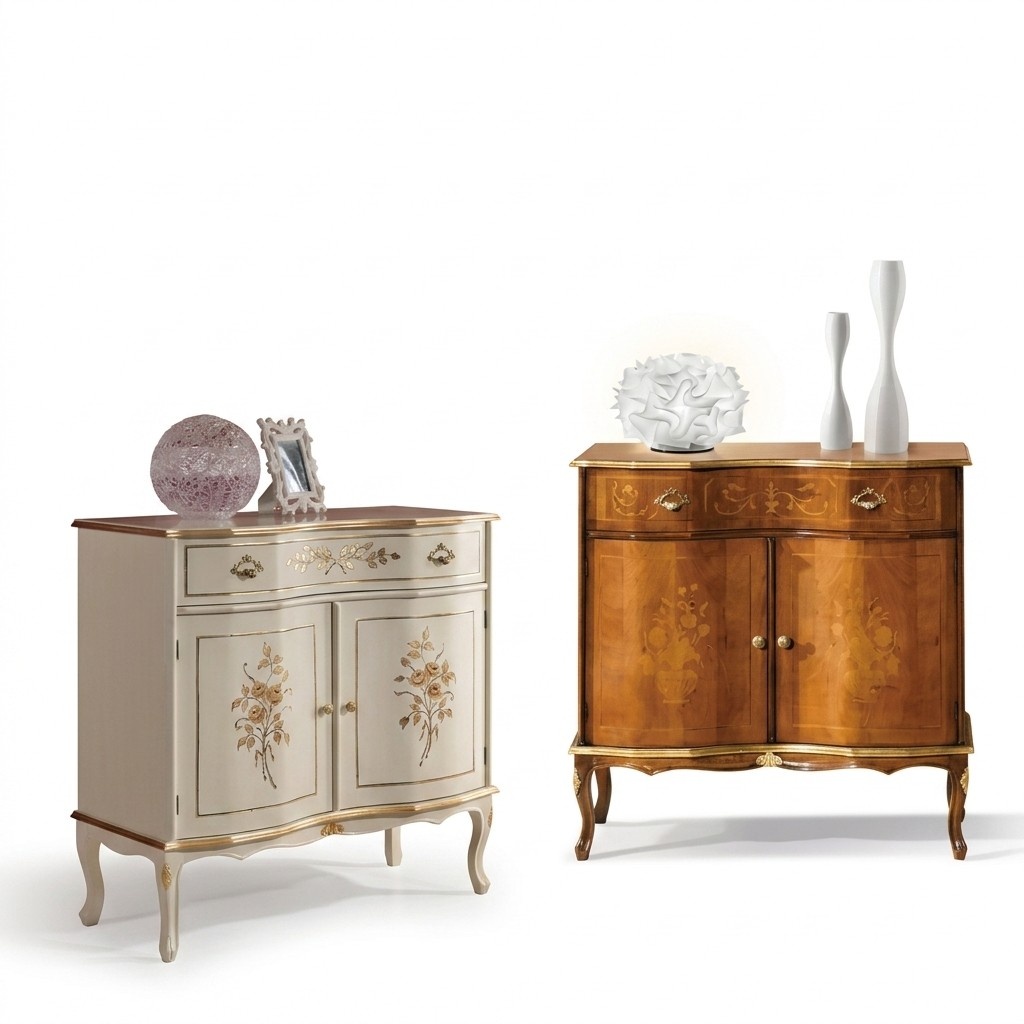 Luxuriöses weißes Sideboard mit Schubladen Möbel Holzschrank