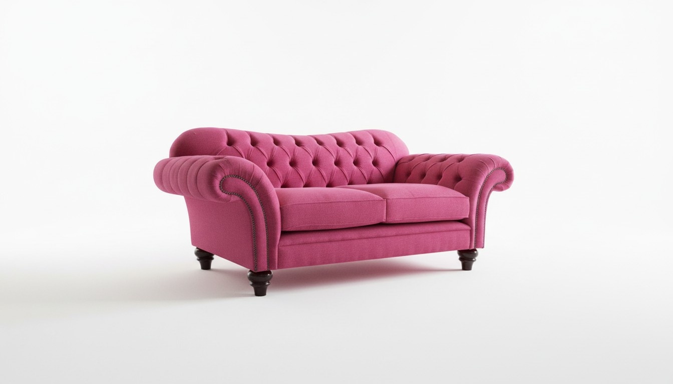 Luxus 2 Sitzer Couch Polster Sofa Textil Stoff Couchen Garnitur Chesterfield Neu