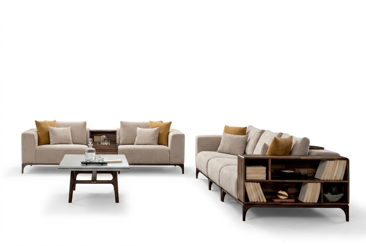 Luxus 4tlg Wohnzimmer Set Sofa 3+2+1 Sitzer mit Couchtisch Modernen Design