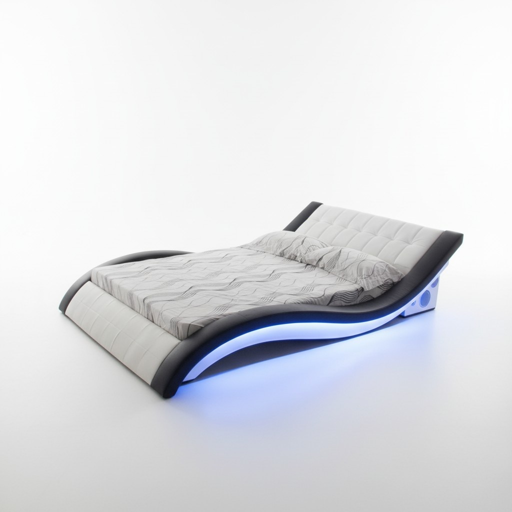 Luxus Bett Design Betten Digital USB Schlafzimmer Möbel Leder Doppel Hotel Sound