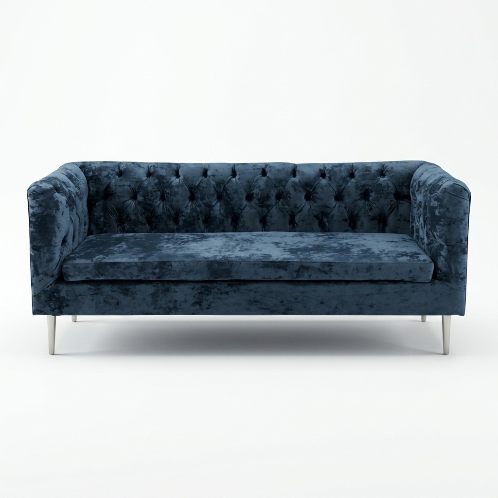 Luxus Chesterfield Sofa 3 Sitzer Couch Textil Modern Sofas Blau Turkis