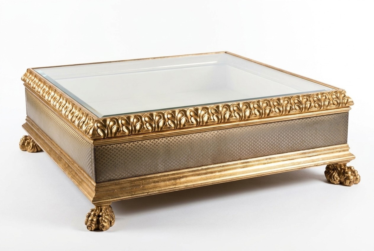 Luxus Couchtisch Glas Tisch Echtholz Möbel Wohnzimmer Tische Couchtische Italien