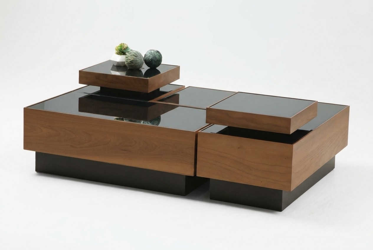 Luxus Couchtisch Holzdesign moderne Beistelltische Tisch 135x90x30 Glastisch