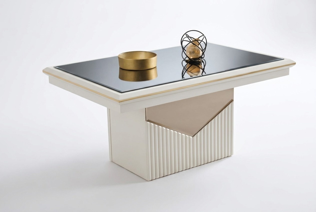 Luxus Couchtisch Kaffeetisch Sofatisch Beistelltisch Holz Beige Tisch