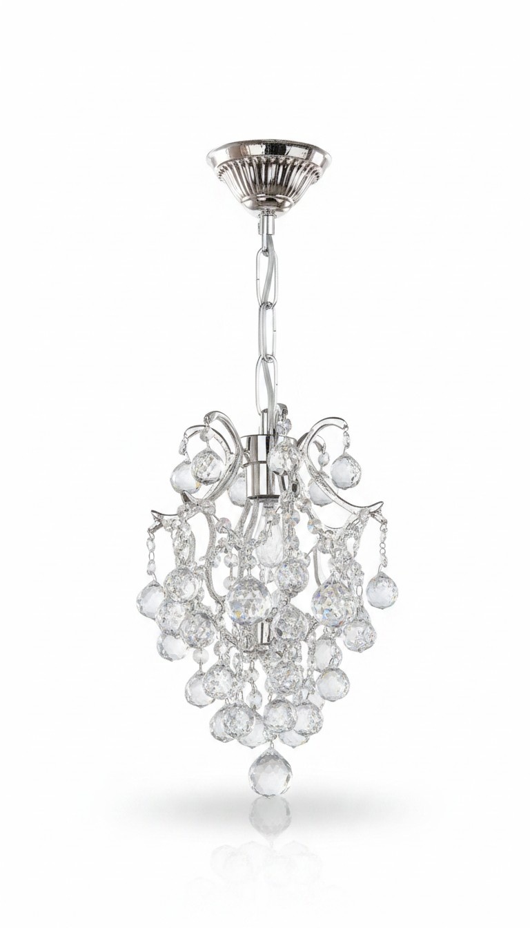 Luxus Deckenleuchter Lüster Kronleuchter Deckenlampe Kristall Silber