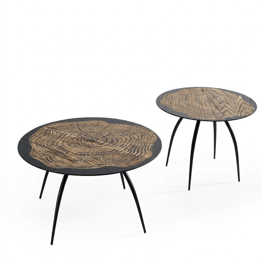 Luxus Design Couchtische Schwarz Runder Tische Wohn Zimmer Beistell Neu