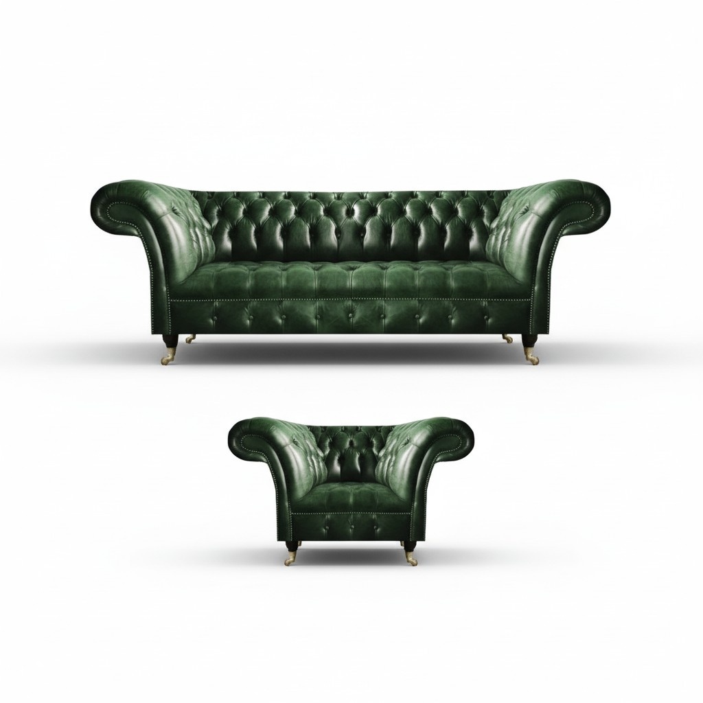Luxus Design Einrichtung Sessel Sofagarnitur Sofa Dreisitze Couch Chesterfield