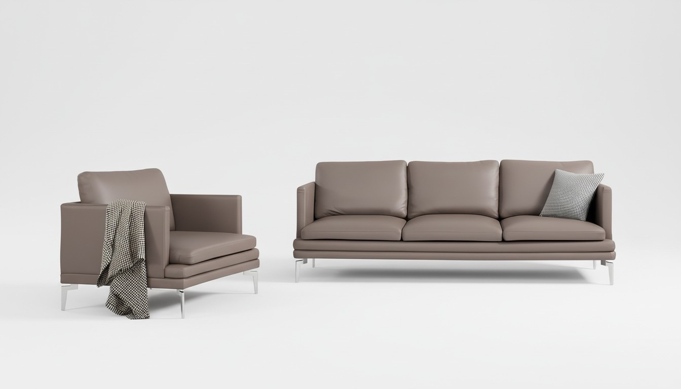 Luxus Designer Sitz Garnitur Sofa Couch Polster Set Leder Textil 3+2 Neu