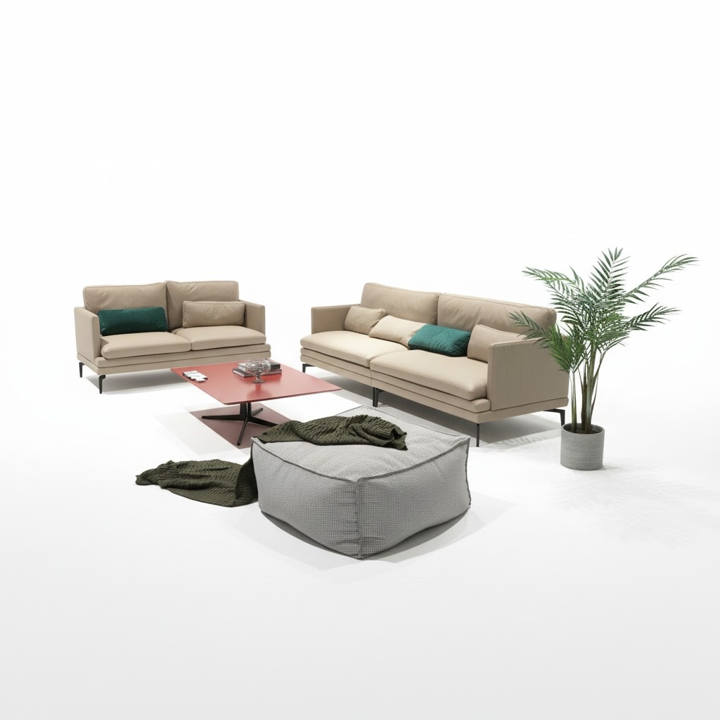 Luxus Designer Sitz Garnitur Sofa Couch Polster Set Leder Textil 3+2 Neu