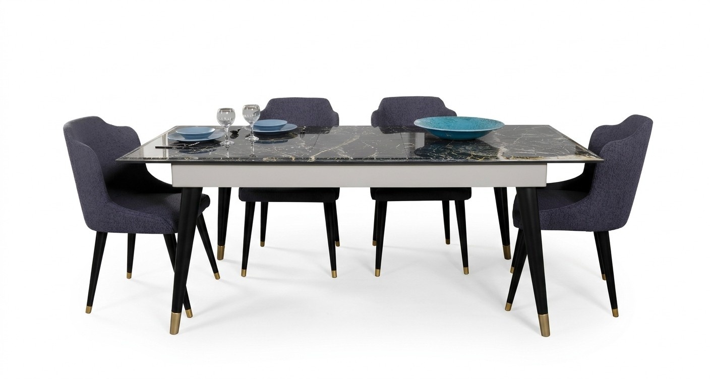 Luxus Esszimmer Tisch Design 4x Stühle Essgruppe Lehnstühle Set Garnitur Möbel