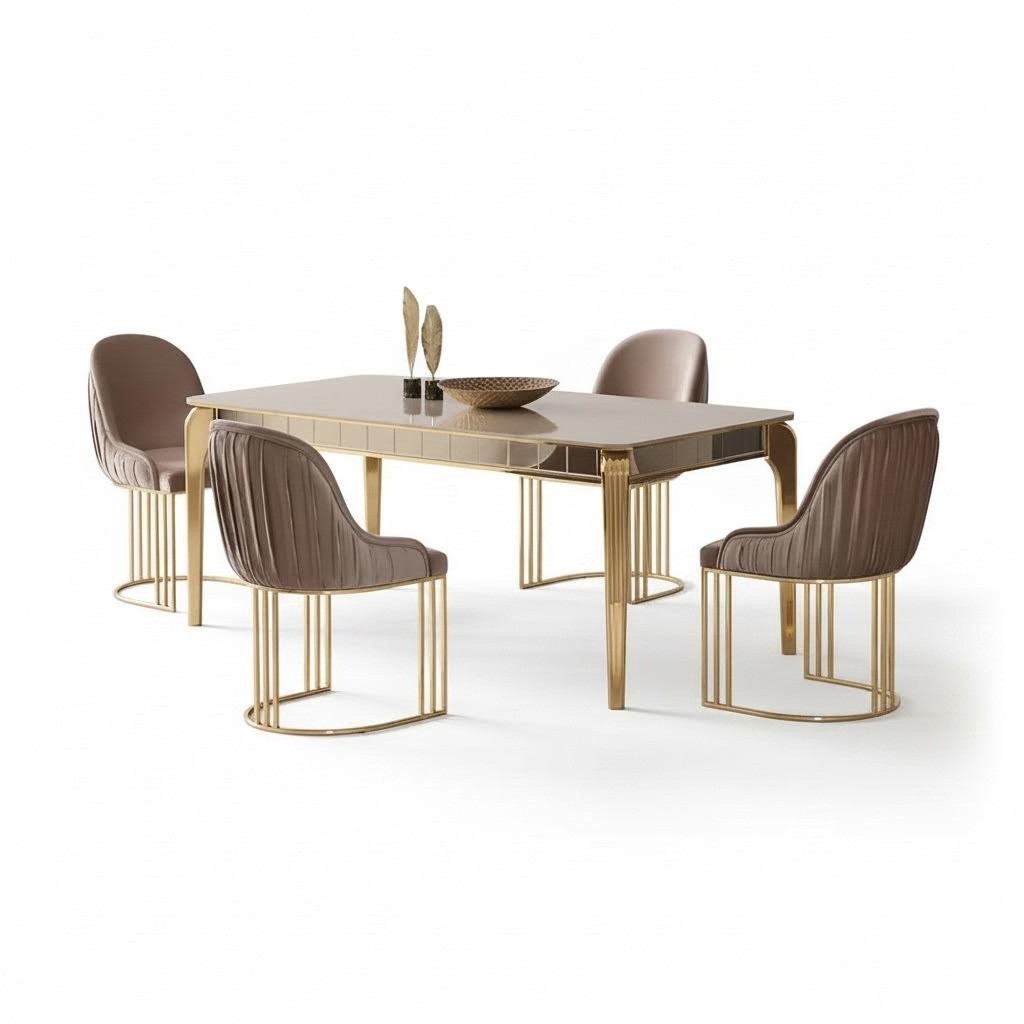 Luxus Esszimmer Tisch Essgarnitur Garnitur Essgruppe 6 Lehnstühle Set 7tlg