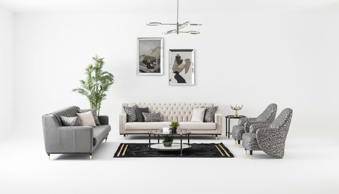 Luxus Garnitur Set 5tlg Sofagarnitur 3+3+1+1 Sitzer Couchtisch Sofa Sofas Sessel