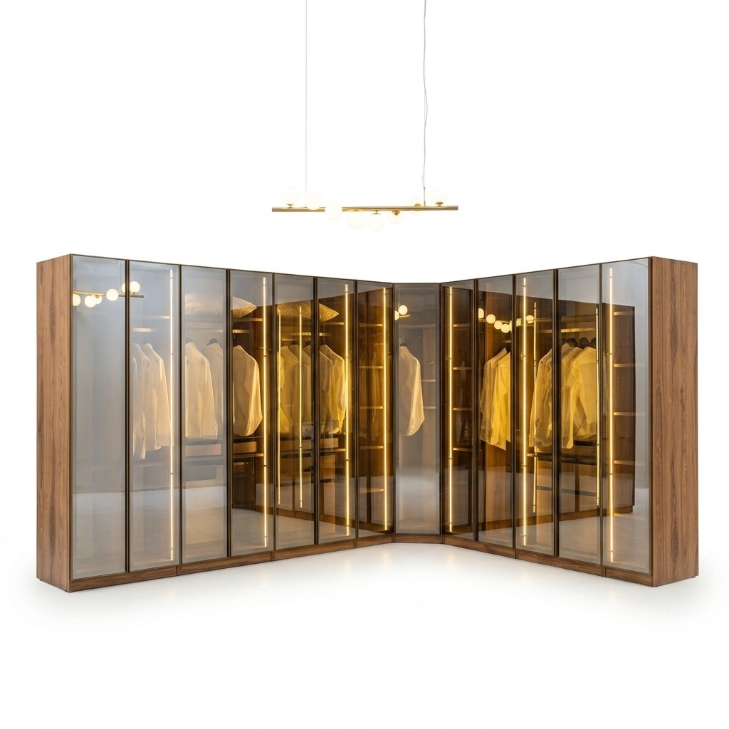 Luxus Glas Kleiderschrank Begehbarer Schrank Ankleideschränke Ankleide